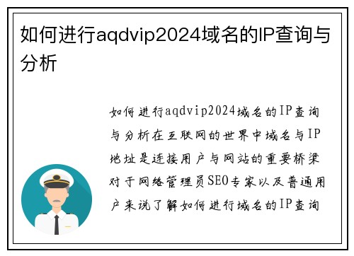 如何进行aqdvip2024域名的IP查询与分析